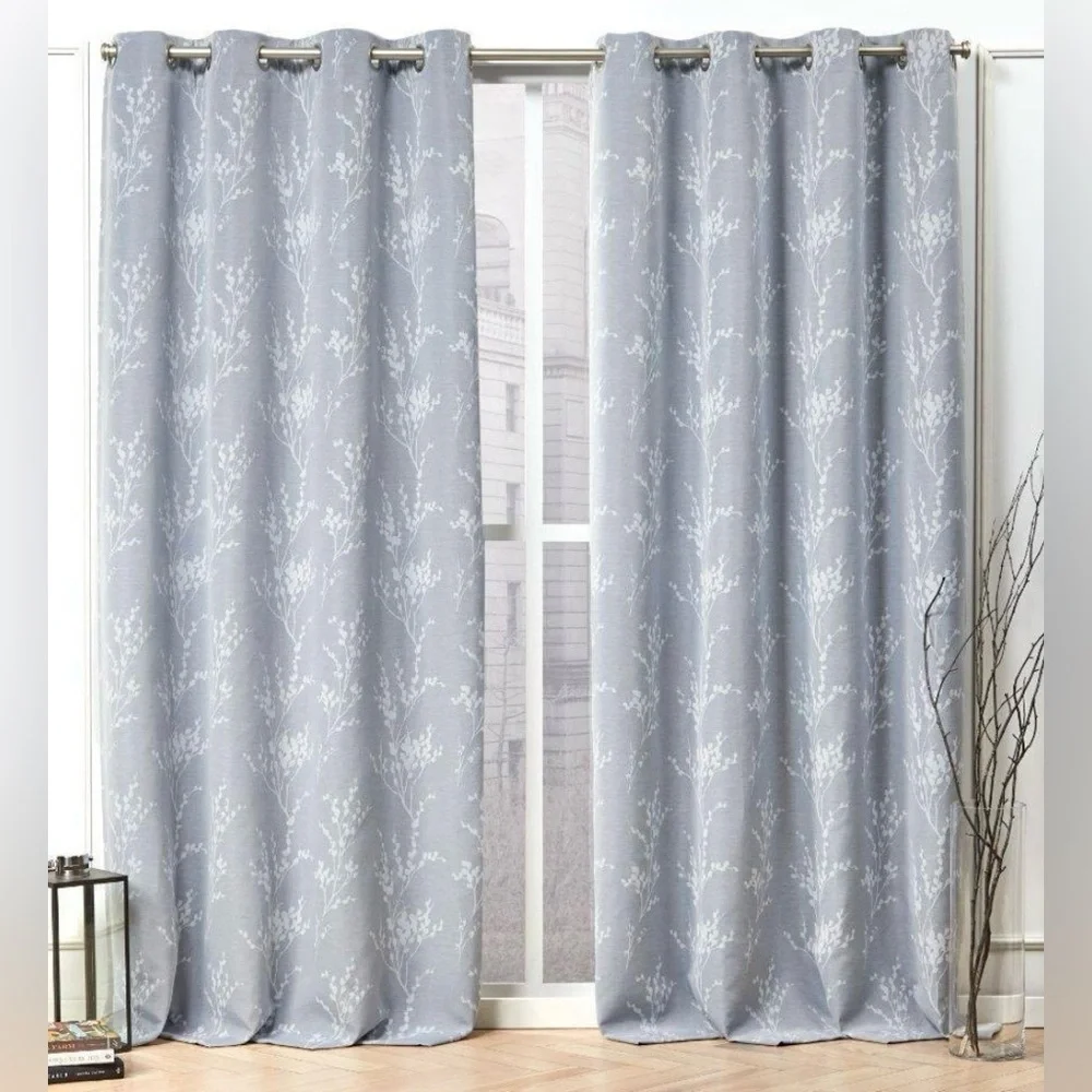Nicole Miller Turion Grommet Top Curtain Panel Pair 52x96 - Picture 1 of 6